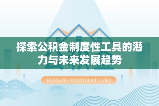 酒泉探索公积金制度性工具的潜力与未来发展趋势